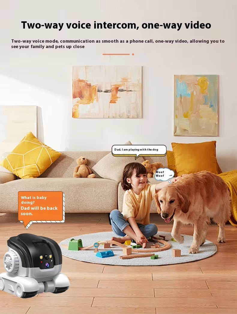 Patrol Buddy 360° Robot Camera – Pet Monitor with HD Night Vision & 2-Way Audio